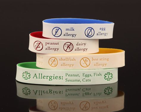 Allergy ID Bracelet with Emergency Contact Information Kids Safety Bracelet, Fish Allergy, Allergy Bracelet, Food Allergy Awareness, Food Allergies Awareness, Dairy Allergy, Egg Allergy, Allergy Awareness, Camera App