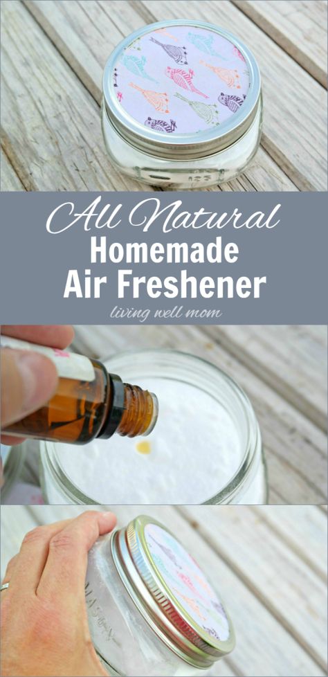 Need to get rid of unpleasant odors? Try this all natural Homemade Air Freshener - it absorbs yucky smells and replaces it with your favorite essential oil scent. Plus it's so easy to make, you can have one for every room in your house! Homemade Air Freshener, Diy Air Freshener, Natural Air Freshener, Baking Soda Uses, Baking Soda Shampoo, Homemade Cleaning Products, Essential Oil Scents, Cleaning Recipes, Cleaners Homemade