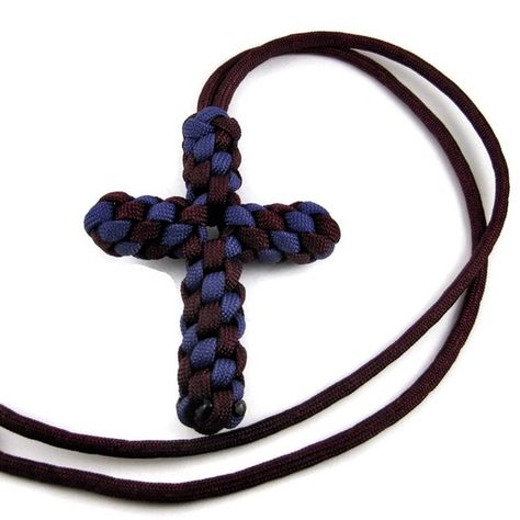 Paracord Cross Necklace - YOU Pick the Colors. $6.00, via Etsy. Paracord Cross, Spiritual Cross Jewelry With Adjustable Cord, Paracord Cross Necklace, Paracord Supplies, Spiritual Cross Pendant In Tarnish-resistant Material, Blue Cross-shaped Jewelry With 8mm Beads, Diy Dog Collar, Paracord Braids, Awareness Jewelry