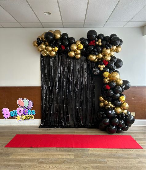 Globos para red carpet garland balloon for red carpet balck amd gold balloons nashville balloon artist Red Carpet Balloon Arch, Garland Balloon, 8th Grade Dance, Balloon Artist, Gold Balloons, 8th Grade, Balloon Arch, Nashville, Red Carpet