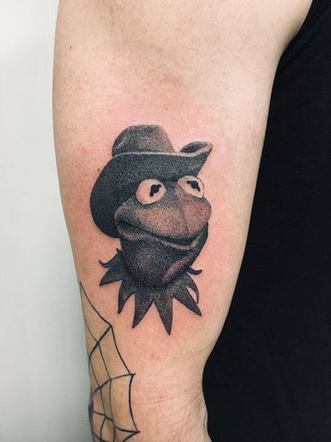 The Muppets Tattoo, Stud Tattoo Ideas, Kermit The Frog Tattoo, Kermit Tattoo, Muppet Tattoo, Muppets Tattoo, Shrek Tattoo, Nose Tattoo, Pop Culture Tattoos