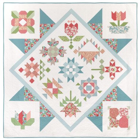 Designer Mystery Through the Years - The Jolly Jabber Quilting Blog Quilt Setting Ideas, Sampler Quilt Layout Ideas, Quilt Settings, Medallion Quilts, Quilt Applique, Block Quilts, Quilted Table Runners Patterns, Laundry Basket Quilts, Medallion Quilt