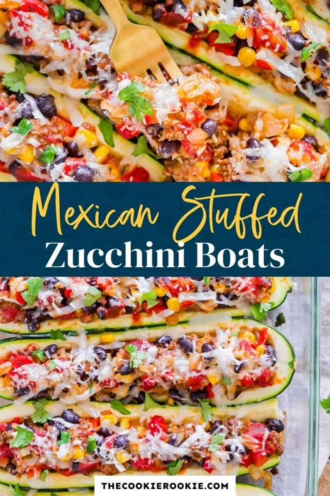 Vegan Zucchini Boats, Mexican Zucchini Boats, Taco Zucchini, Zucchini Dishes, Mexican Zucchini, Zucchini Boat Recipes, Beef Recipe Instant Pot, Stuffed Zucchini Boats, Roasted Zucchini