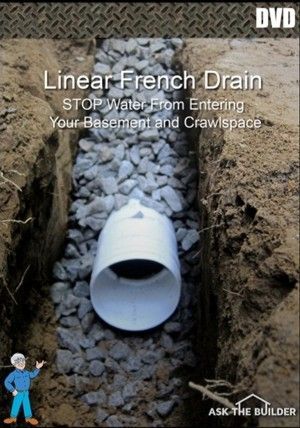 Turn wet ground into dry ground or stop water seeping into your crawlspace or basement with a very simple hidden trench drain. Wait until you read the testimonial from Patrick! Yard Drain, Landscape Drainage, Backyard Drainage, Yard Drainage, Trench Drain, French Drain, Drainage Solutions, Dry Creek, Yard Project