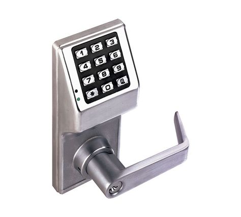 Alarm Lock DL2700IC-R US26D Pushbutton Cylindrical Door Lock Sargent LFIC Prep Less Core Satin Chrome Keypad Door Locks, Keyless Door Lock, Pin Lock, Digital Lock, Electronic Lock, Smart Home Security, Cylinder Lock, Access Control, Door Lock