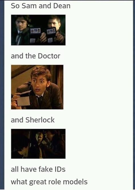 SuperWhoLock, the best role models. Home School High School, Fandoms Unite, Fandom Crossover, Supernatural Fandom, Johnlock, Timey Wimey Stuff, Sherlock Bbc, Home School, Kids Watches