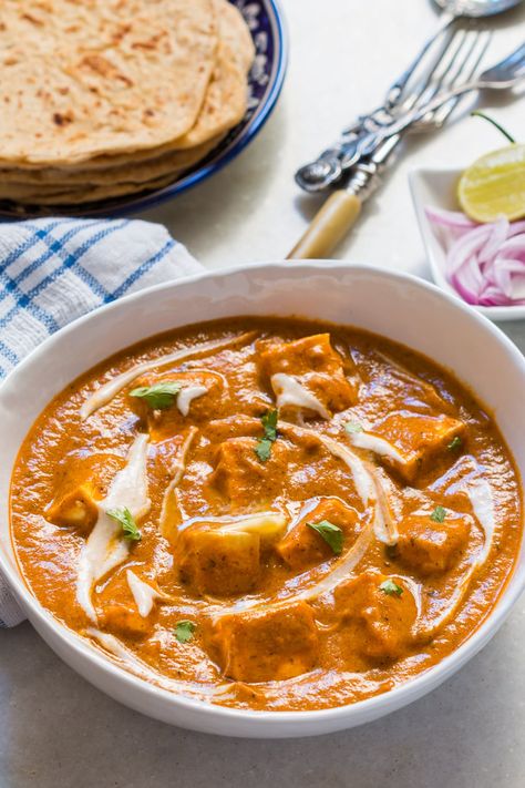 Learn how to make easy restaurant style paneer butter masala. Perfect with naan, tandoori rotis or just jeera rice. Paneer Butter Masala Recipe, Indian Night, Butter Naan, Butter Masala Recipe, Paneer Butter Masala, Paneer Makhani, Indian Cheese, How To Make Paneer, Butter Masala