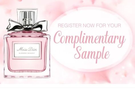 Free Perfume Sample, Miss Dior Perfume, Free Sample Boxes, Blooming Bouquet, Miss Dior Blooming Bouquet, Perfume Sample, Dior Perfume, Get Free Samples, Fragrance Samples