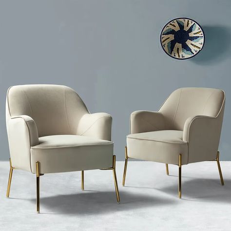 Gold Flamingo Cleo 26'' Wide Tufted Velvet Armchair & Reviews | Wayfair Armchair Bedroom, Accent Chair Set, Velvet Accent Chair, Adult Bedroom, Upholstered Accent Chairs, Contemporary Chairs, Velvet Armchair, Mid Century Modern Style, Upholstered Seating