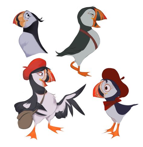 ArtStation - Mix of chara designs Penguin Character Design, Penguin Character, Bird Character, Cute Birds, Illustration Character Design, Character Design References, Character Development, Art Studies, Art Block