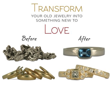 What To Do With Old Jewelry, Melting Gold, Repurposed Jewelry, Ethical Jewelry, New Bands, Old Jewelry, New Jewelry, Jewelry Projects, Eternity Bands