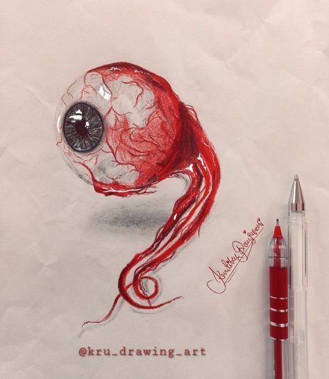 Severed Eyeball Drawing, Eyeball Drawing Reference, Eyeball Art Trippy, Eyeball Drawing Realistic, Eye Ball Drawings, Eye Socket Drawing, Eye Balls Drawing, Organs Art Aesthetic, Detailed Eye Drawing