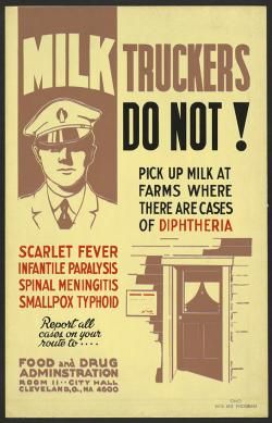 How Public Health Doubled Your Life Span - Poster encouraging truck drivers to report to proper authorities cases of communicable diseases encountered on their routes, July 20 1940. Communicable Diseases, Project Poster, Health And Safety Poster, Milk Truck, Milk Delivery, Wpa Posters, Safety Posters, Old Advertisements, Vintage Medical