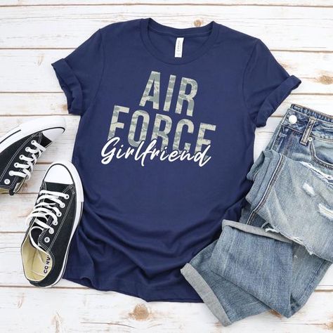 Air Force Girlfriend Shirts, Air Force Mom Shirt, Air Force Girlfriend, Homecoming Outfit, Airforce Wife, Air Force Mom, Girlfriend Shirts, Army Wife, Graduation Shirts