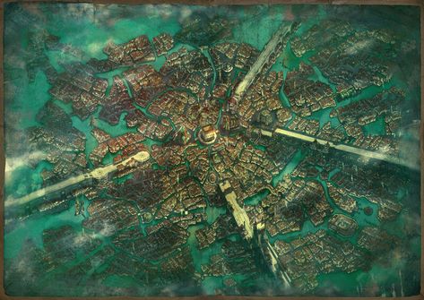 ArtStation - Carte Venice Ecryme, Sabrina Tobal Venice Fantasy City, Venice Fantasy Art, Fantasy Venice, Rpg City, Ruined City, Fantasy City, Dnd Art, 15th Century, City Art