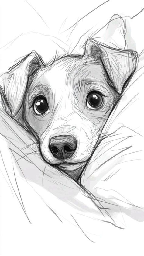 Animal Ideas Drawing, Dogs Drawing Easy, How To Draw A Cute Dog, Good Drawing Ideas Sketches, Drawing Animals Easy, How To Draw A Dog, Cats And Dogs Drawing, Cute Dogs Drawing, Dog Head Drawing