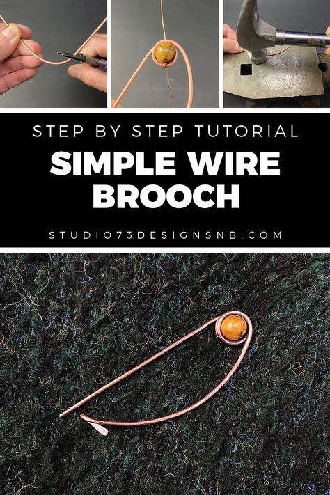 Diy Wire Brooch, Wire Wrapping For Beginners, Fibula Brooch, Diy Wire Wrapping, Wire Brooch, Brooch Tutorial, Diy Shawl, Wrapping Tutorial, Wire Wrapping Tutorial