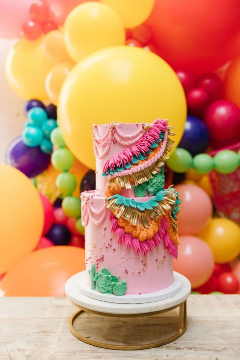 Cinco De Mayo 30th Birthday Party, Fiesta Birthday Party Cake, Cinco De Mayo 1st Birthday Party Girl, 40th Fiesta Birthday Cake, Three Year Old Fiesta Birthday, Fiesta Party Cake, Modern Fiesta Theme Party, Cinco De Mayo First Birthday Girl, Fiesta Baby Shower Cake