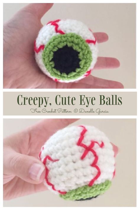 Halloween Creepy, Cute Eye Balls Free Crochet Patterns Eye Ball Crochet, Free Halloween Crochet Patterns Easy Crochet, Halloween Crochet Patterns Free Easy, Eyeball Crochet, Crochet Halloween Patterns, Creepy Crochet, Crochet Halloween Patterns Free, Character Crochet, Crochet Stuffies