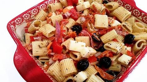 Rigatoni Salad, Italian Rigatoni, Pasta With Artichokes, Caprese Salad Bites, Cold Chicken Salads, Grilled Jerk Chicken, Edamame Pasta, Beans And Cornbread, Picnic Sandwiches