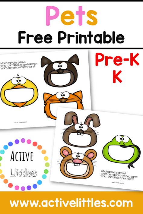 Pet Printables Free Preschool, Pictures Of Pets Preschool, Pet Worksheets Preschool Free Printable, Pet Theme Preschool Activities Free Printable, Feed The Dog Free Printable, Pets Lesson Plan, Pets Unit Preschool, Feed The Animals Free Printable, Pets Worksheets Preschool