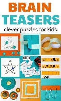 Brain teasers and puzzles for kids enhance math skills. Puzzle Club Ideas, Physical Maths Activities, Classify This Game, Brain Teasers For Kids, Education Games, Kids Help, Elderly Activities, Brain Puzzles, Brain Gym