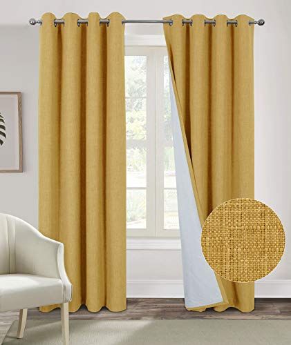 Yellow Curtains Living Room, Mustard Yellow Curtains, Lounge Curtains, Textured Curtains, Yellow Drapes, Curtains Living Room Modern, Insulated Drapes, Bedroom Drapes, Yellow Curtains