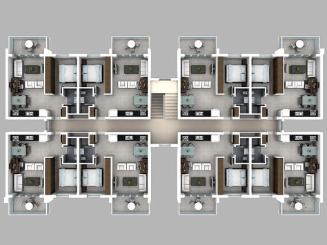 Studio Apartment Building Design, 1 Bedroom Apartment Floor Plan Modern, Residential Apartment Architecture Plan, Apartment Layout Exterior, 2 Bedroom Plans Apartment, 2 Bedroom Floor Plans Apartment, 10 Apartment Building Plan, 8 Apartments Building Plan, Studio Apartment Plans Layout