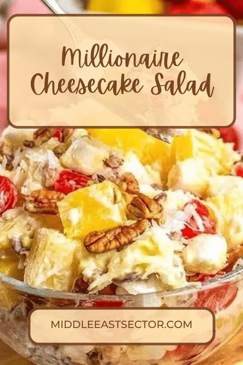 Millionaire Salad, Millionaire Cheesecake, Millionaires Cheesecake, Cheesecake Fruit Salad, Fruit Salad With Marshmallows, Cheesecake Salad, Ambrosia Fruit Salad, Watergate Salad, French Vanilla Creamer