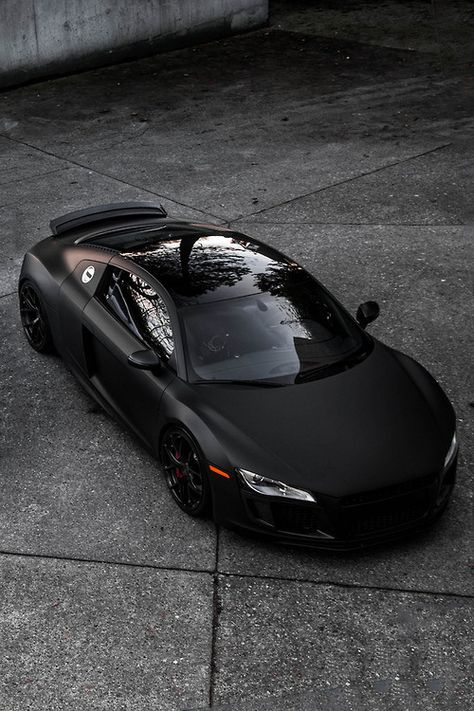 #audi Audi R8 Matte Black, Alpha Romeo, Black Audi, Black Cars, Lamborghini Veneno, Pagani Huayra, Pinstriping, Audi Cars, Awesome Cars