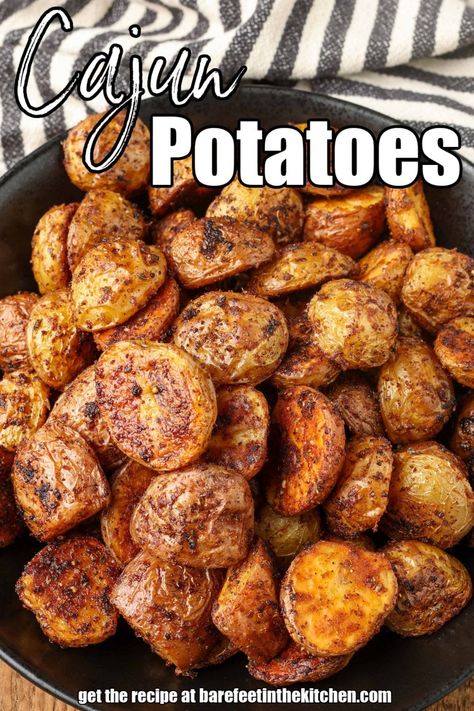 Cajun Potatoes Cajun Potatoes, Cajun Seasoning Mix, Jambalaya Pasta, Grilled Side Dishes, Red Potato Recipes, Potatoes Roasted, Roasted Baby Potatoes, Hot Potato, Potatoes In Oven