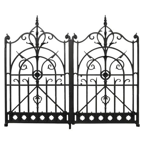 Italian View, Rock Wall Gardens, Wall Gardens, Cast Iron Gates, Memorial Lanterns, Gates And Railings, House Gate, Iron Windows, Victorian Door