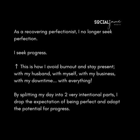 Perfection is something that has been prevalent throughout my entire life. As a kid, I trained for perfection as a competitive gymnast. As an adult, I strived for perfection in my corporate job. Like so many others, perfection has played the role of being the benchmark that I measured my success to... and it’s f*cking exhausting. As a recovering perfectionist, I no longer seek perfection. I seek progress. ↑ This is how I avoid burnout and stay present; with my husband, with myself, wi... Recovering Perfectionist, Stay Present, Corporate Job, Avoid Burnout, Gymnast, My Husband, Podcast