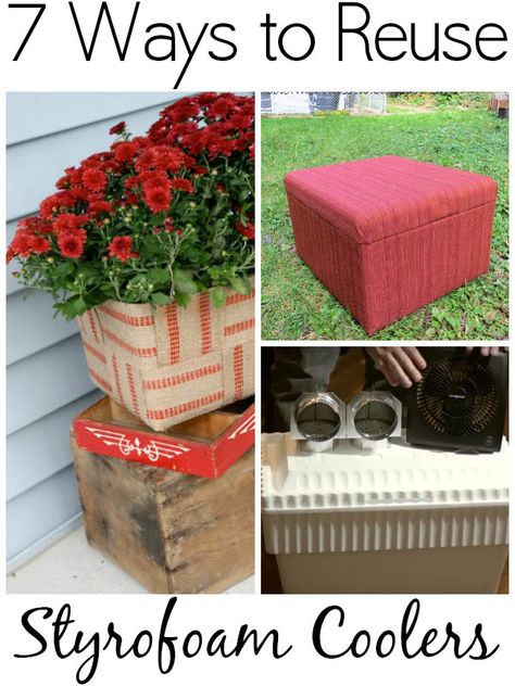 7 Cool Ways to Reuse Styrofoam Coolers Foam Cooler Ideas, Styrofoam Cooler Ideas, What To Do With Styrofoam Coolers, Styrofoam Boxes Ideas, Styrofoam Upcycle Ideas, Styrofoam Coolers Upcycle, Puffs Container Reuse, Styrofoam Cooler Upcycle, Styrofoam Cooler Crafts