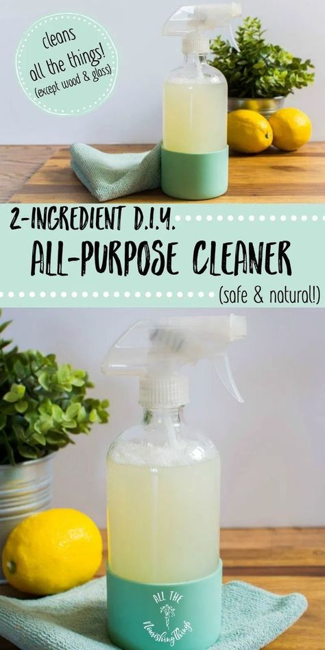 2-Ingredient DIY All-Purpose Cleaner has just essential oils + Dr. Bronner's soap. It's easy, safe, and non-toxic and can be used on everything, except wood and glass! This DIY all-purpose cleaner eliminates the need for toxic, expensive, store-bought cleaning supplies. #allthenourishingthings #allpurposecleaner #diy #naturalcleaningproducts #essentialoils #drbronners #nontoxic Dr Bronner's Soap, Diy Bathroom Cleaner, Natural Cleaners Diy, Diy All Purpose Cleaner, Natural Cleaning Products Diy, Nontoxic Cleaning, Homemade Cleaning Supplies, Natural Cleaning Recipes, Natural Disinfectant