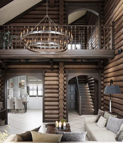 Cabin Interior Design Ideas, Log Cabin Interior Design, Rustic House Decor, Rustic Decorating Ideas, Cabin Interior Design, Log Home Living, Log Cabin Interior, Rustic Decorating, Wooden Bath