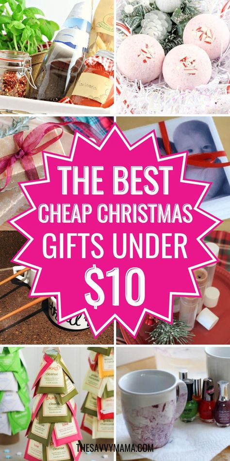 Collage of the best cheap Christmas gifts under $10, featuring homemade bath bombs, DIY gift baskets, and thoughtful budget-friendly presents for friends and family. Teacher Gifts Christmas Cheap, Homemade Christmas Gift Baskets, Budget Friendly Christmas Gifts, Budget Christmas Gifts, Family Gift Baskets, Cheap Teacher Gifts, Girly Christmas Gifts, Teacher Holiday Gifts, Affordable Christmas Gifts