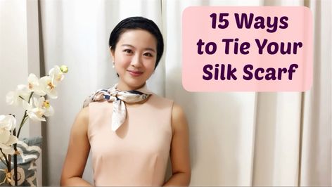 Ways To Wear A Short Scarf, How To Tie Short Scarf Neck Scarves, Small Square Silk Scarf Tying, How To Wear A Small Silk Scarf, How To Tie A Small Square Silk Scarf, Short Silk Scarf Tying, Small Scarves How To Wear, Short Neck Scarf Tying, How To Tie A Short Scarf Around Neck