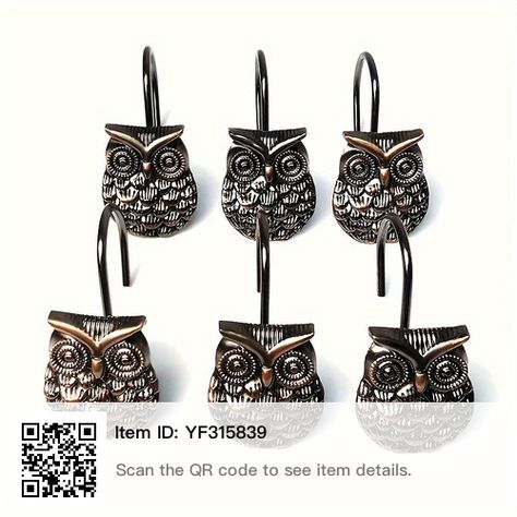 Owl Bathroom, Harry Potter Bathroom, Bathroom Hanger, Curtain Hangers, Shower Rings, Cute Curtains, Shower Rod, Curtain Rings, Shower Curtain Rods