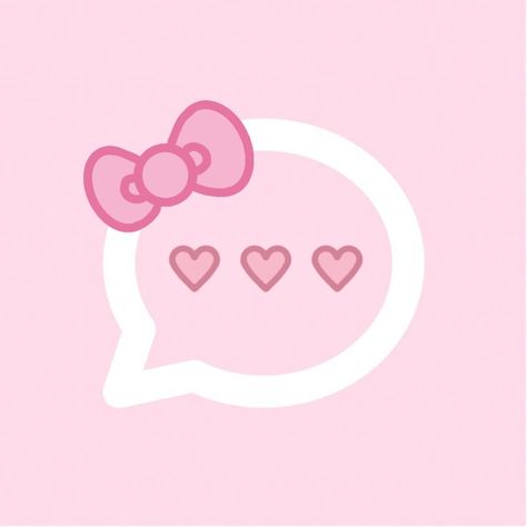 Sanrio Message Icon, Widget Iphone Aesthetic Hello Kitty, Hello Kitty Message App Icon, Hello Kitty Messages Icon, Wallpaper With Hearts, Pink Hello Kitty Wallpaper, Hello Kitty App Icon, Pink Hello Kitty Wallpaper Iphone, Text Icon