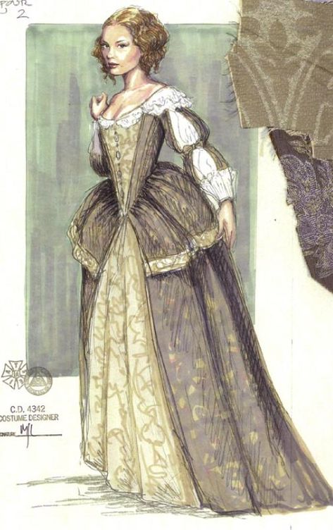 Roxanne Costume Sketches, Vintage Fashion Sketches, Baroque Dress, Costume Design Sketch, Theatre Costumes, Fashion Illustration Dresses, Period Costumes, Fashion Art Illustration, Movie Costumes