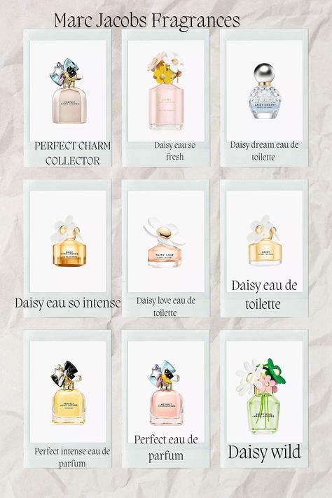 Marc Jacobs, Perfect Marc Jacobs, Daisy Marc Jacobs Perfume Collection, Marc Jacobs Perfume, Seductive Perfume, Bday Wishlist, Fragrances Perfume Woman, Bath And Body Works Perfume, Perfume Scents, Best Perfume, Perfume Collection