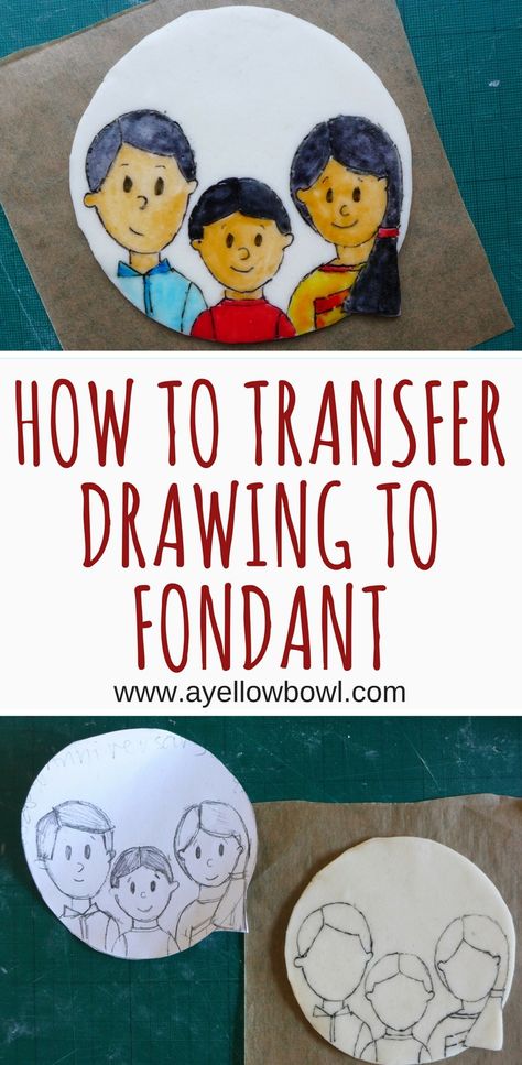 transfer drawing onto fondant How To Transfer Image To Cake, How To Work With Fondant, Fondant Cutouts, Buttercream Transfer Tutorial, How To Paint Fondant With Food Coloring, Using Fondant For The First Time, How To Stick Fondant To Fondant, Elvis Cakes, Fondant People