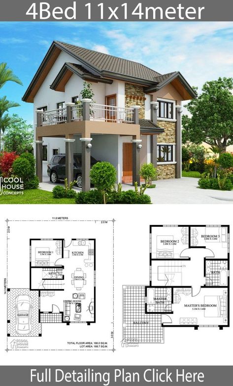 Philippines House Design, Small Modern House Plans, Two Story House Design, 2 Storey House Design, Affordable House Plans, Two Story House, Houses Plans, House Plan Gallery, Sims House Plans