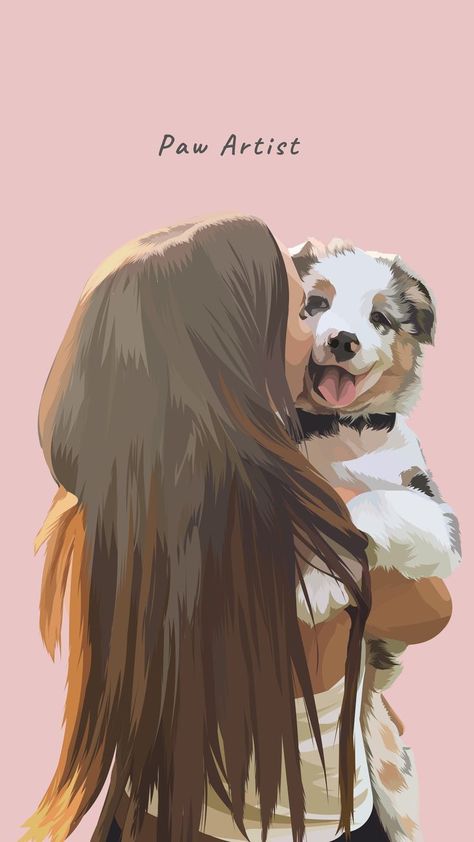 Pet With Owner, Dog Love Aesthetic, Cat And Dog Wallpaper, Dog Mom Aesthetic, Mom Wallpaper, Royal Pet Portrait, Cute Dog Drawing, Aussie Dog, Dog Animation