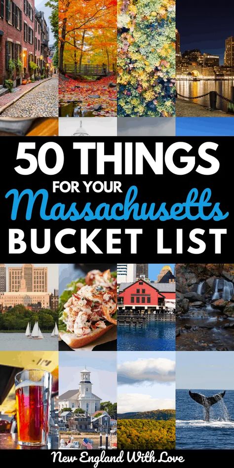 50 Things to Do in Massachusetts: Your MA Travel Guide | New England With Love Massachusetts Travel Guide, Massachusetts Trip, Things To Do In Massachusetts, England Road Trip Itinerary, Massachusetts Halloween, Salem Trip, Boston Travel Guide, Boston Vacation, England Travel Guide