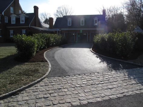 Apron Driveway, Cobblestone Driveway Apron, Driveway Apron, Garden Ideas Driveway, Cobblestone Driveway, Asphalt Driveway, Outdoor Renovation, Driveway Entrance, Paver Driveway