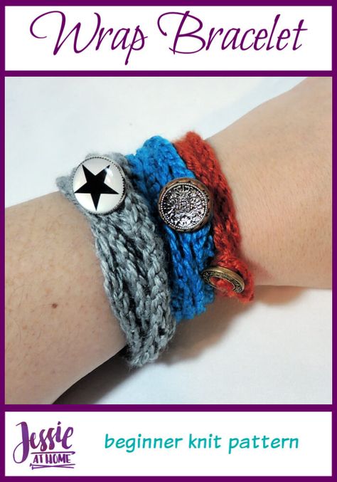 Learning To Knit, Small Knitting Projects, Yarn Bracelets, Knit Bracelet, Knit Jewelry, Yarn Tail, Knit Wrap, Knit Picks, Knit Stitch Patterns