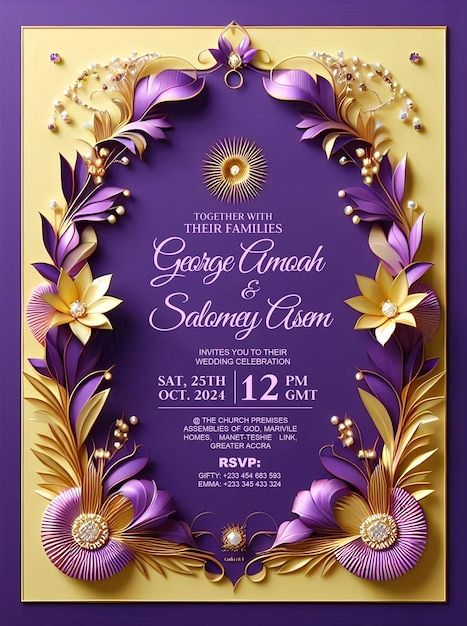 Beautiful Wedding Invitation Cards, Wedding Cards Background Design, Nigerian Wedding Invitation Cards, Floral Invitation Background, Wedding Card Design Templates, Wedding Card Background, Floral Wedding Cards, Mallorca Bread, Nigerian Independence