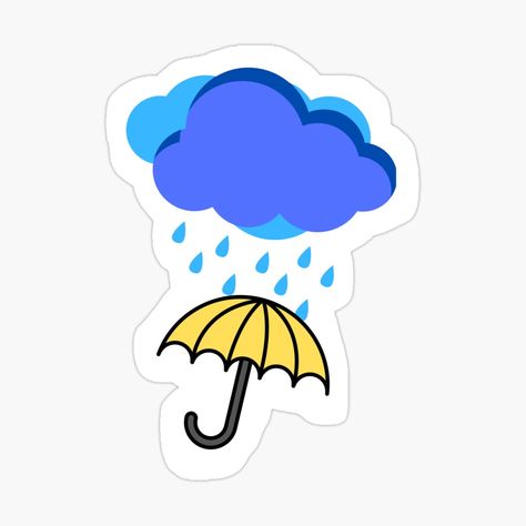 Umbrella Sticker, Yellow Umbrella, Rain Clouds, Digital Planning, Travel Journal, Independent Artist, Umbrella, My Art, Awesome Products